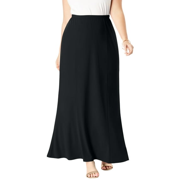 Jessica London Women's Plus Size Petite Stretch Knit Maxi Skirt