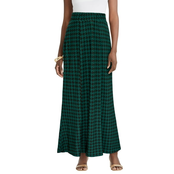Jessica London Women's Plus Size Wrinkle Resistant Pull-On Elastic Knit Maxi Skirt