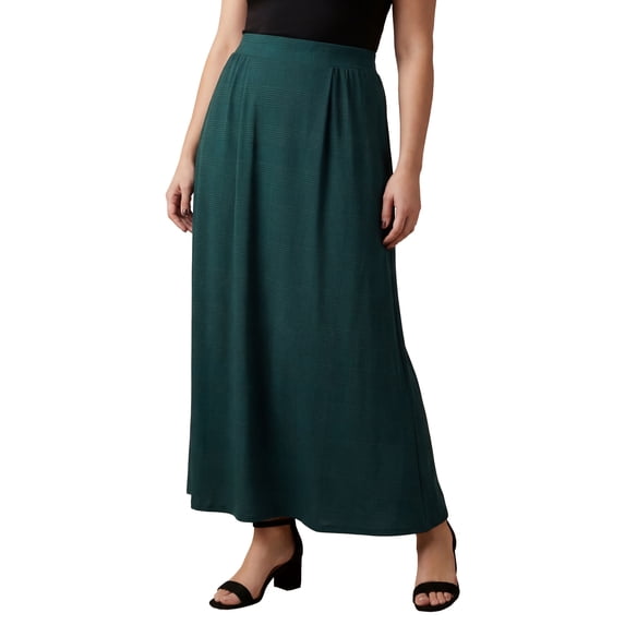 Jessica London Wrinkle Resistant Pull-On Elastic Knit Maxi Skirt