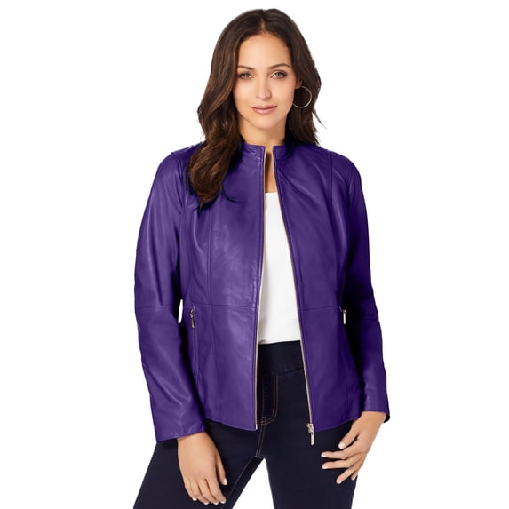 Jessica London Zip Front Leather Jacket