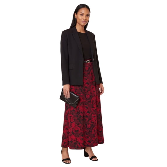 Jessica London Wrinkle Resistant Pull-On Elastic Knit Maxi Skirt
