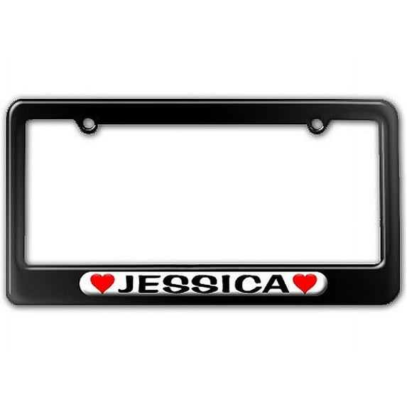 Jessica Love with Hearts License Plate Frame
