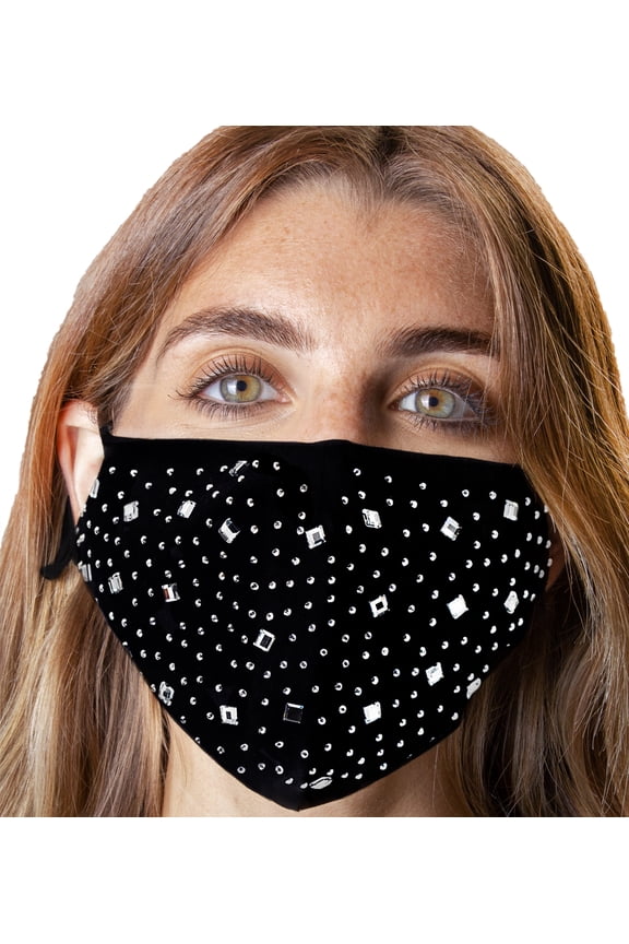 Jessica McClinktock 2 Piece Pack Face Mask Rhinestone/Solid