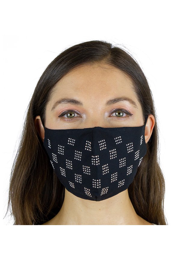 Jessica McClinktock 2 Piece Pack Face Mask Rhinestone/Solid
