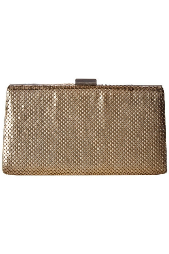 Women's Claire Mesh Minaudiere Light Gold Handbag-V31396