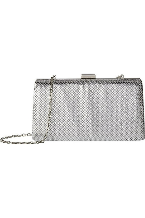 Women's Claire Mesh Minaudiere Silver Handbag-V31396