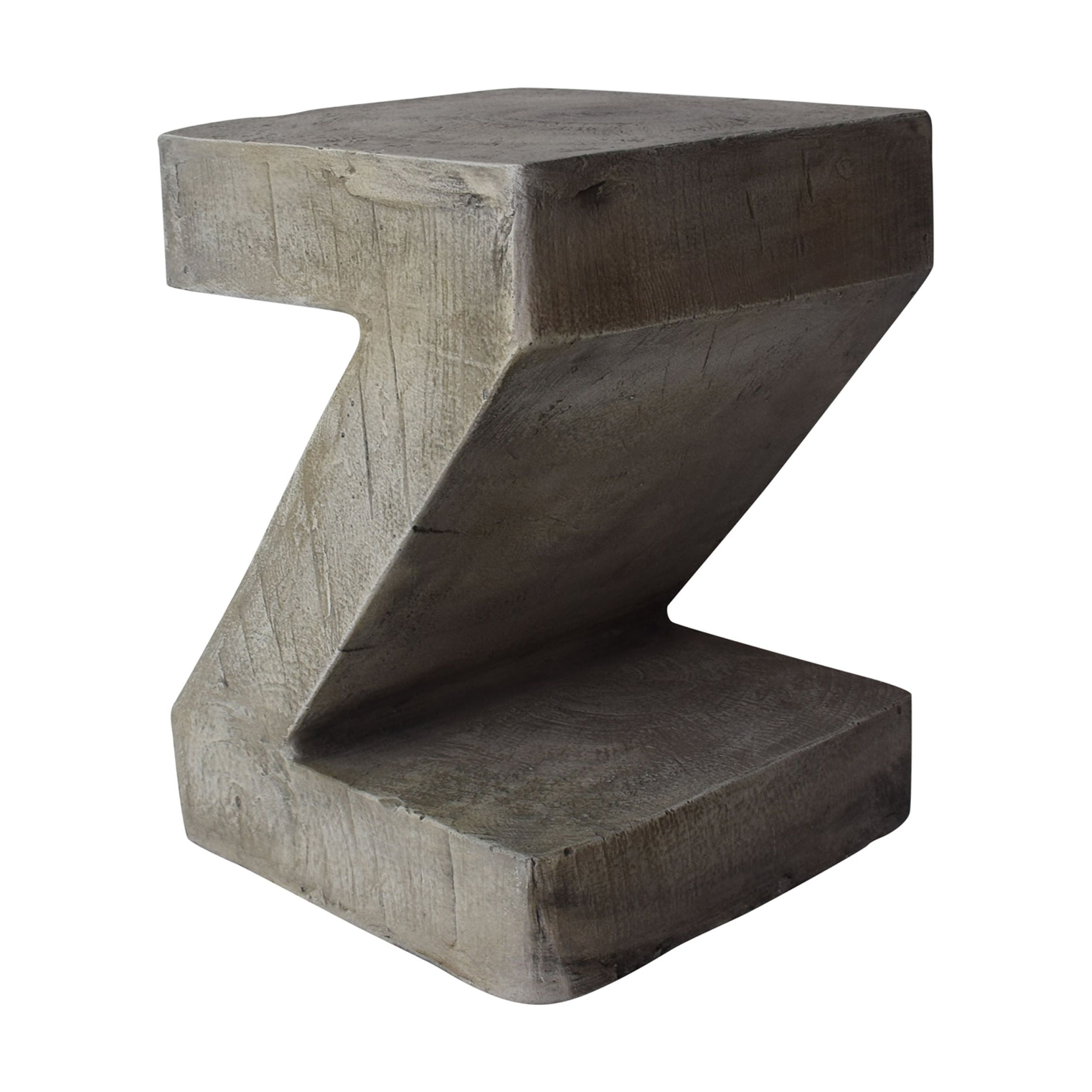 Jingle Light Gray Z-Shaped Concrete Outdoor Accent Table