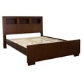 thumbnail image 1 of Jessica Wood Queen LED Storage Bookcase Bed Cappuccino, 1 of 7