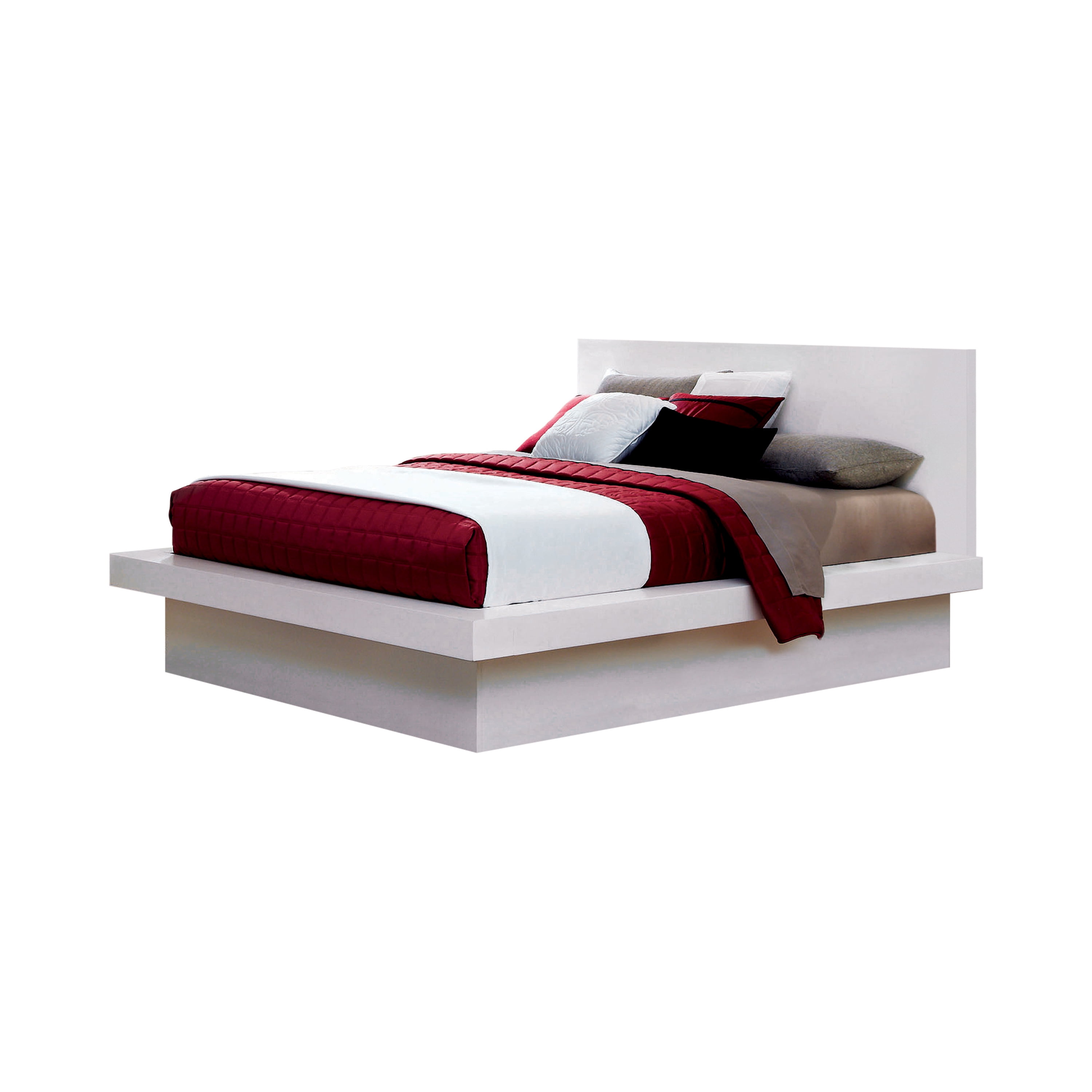 Jessica Queen Platform Bed With Rail Seating White - Walmart.com