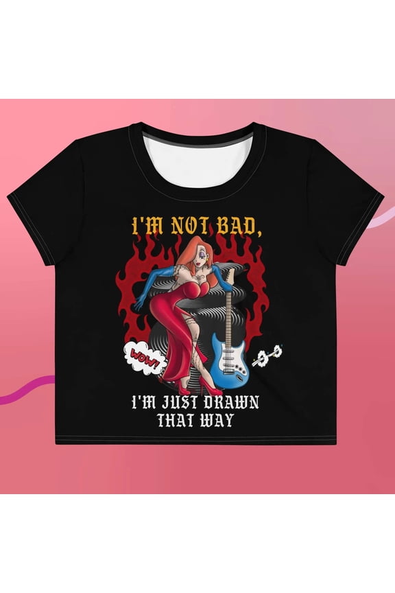 Jessica Rabbit "I'm Not Bad, I'm Just Drawn That Way" Crop Tee