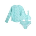 thumbnail image 1 of Jessica Simpson Toddler Girls’ Bikini and Rash Guard Swim Set with UV Protection, 3-Piece, Sizes 2T-4T, 1 of 15