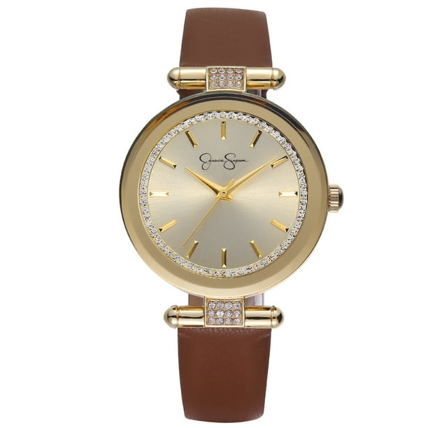 Brown Watch with Crystal Accents Folio Women main image 3