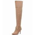 thumbnail image 1 of Jessica Simpson Ammira Chain Detail Over Knee Stiletto Heel Boots Taupe Suede (CHEYENNE, 7.5), 1 of 6