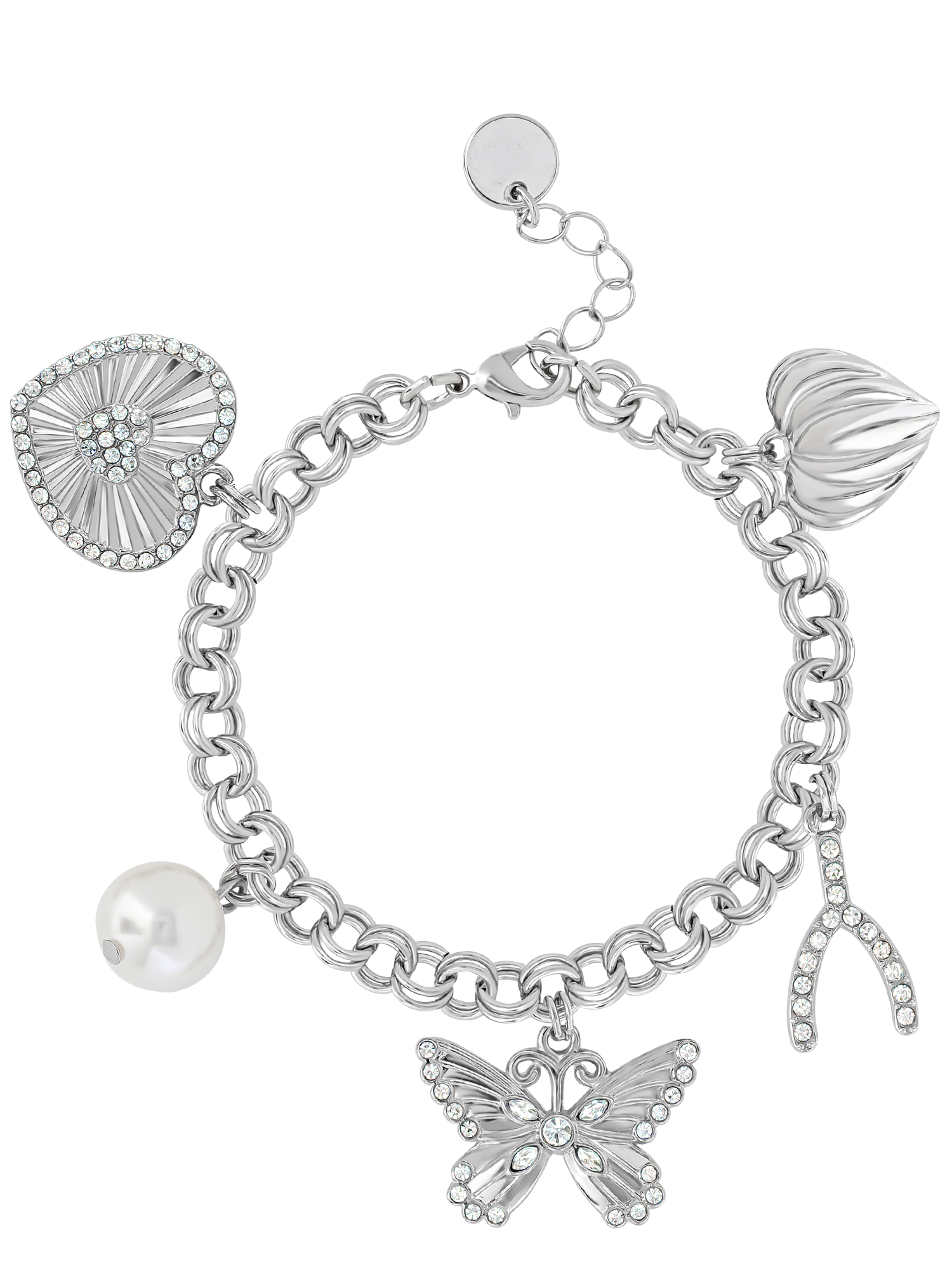Jessica Simpson Women's Silvertone Charm Bracelet - Walmart.com