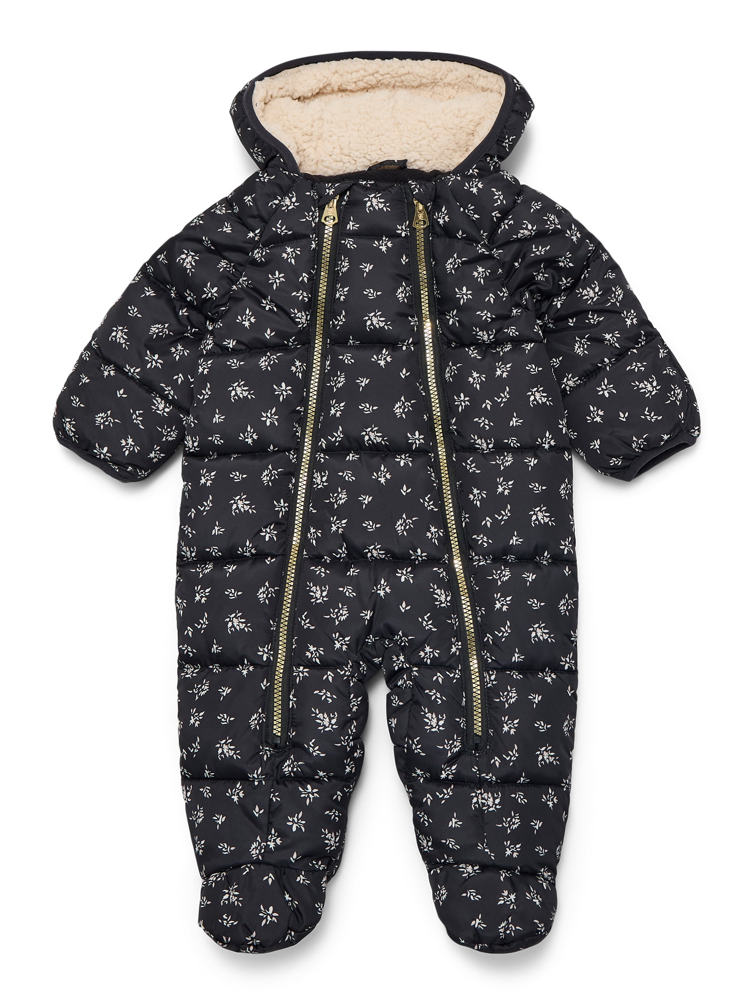 Jessica Simpson Baby Girls' Print Pram with Fleece Lined Hood, Sizes 0M-12M