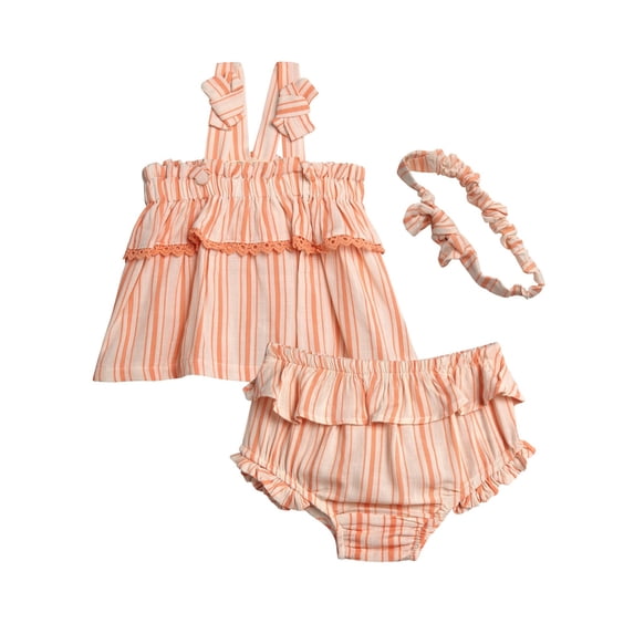 Jessica Simpson Baby Girls' Layette Bloomer set with Headband, Sizes 0-24M