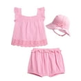 thumbnail image 1 of Jessica Simpson Baby Girls' Layette Bloomer set with Sunhat Sizes 0-24M, 1 of 13