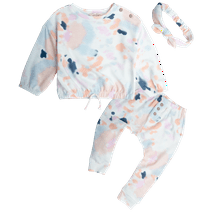 Jessica Simpson Baby Girls' Pants Set - 2 Piece Long Sleeve Shirt and Pants (0-24M)