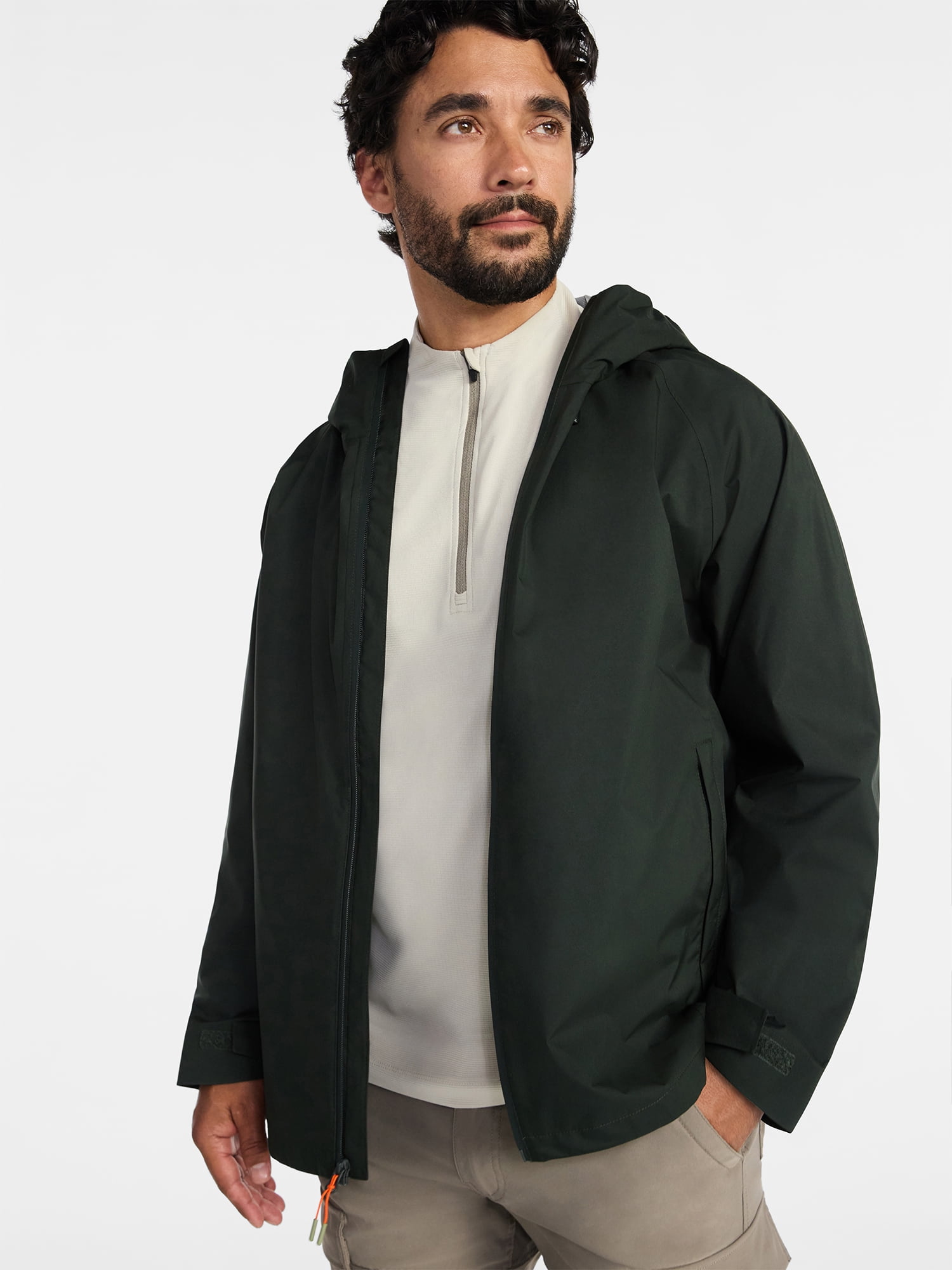Ozark Trail Men's and Big Men's Sealed Seam Rain Jacket Pinnacle System, Sizes S-3XL