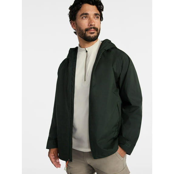 Ozark Trail Men's and Big Men's Sealed Seam Rain Jacket Pinnacle System, Sizes S-3XL