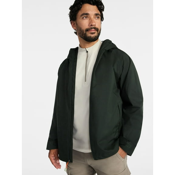 Ozark Trail Men's and Big Men's Sealed Seam Rain Jacket Pinnacle System, Sizes S-3XL