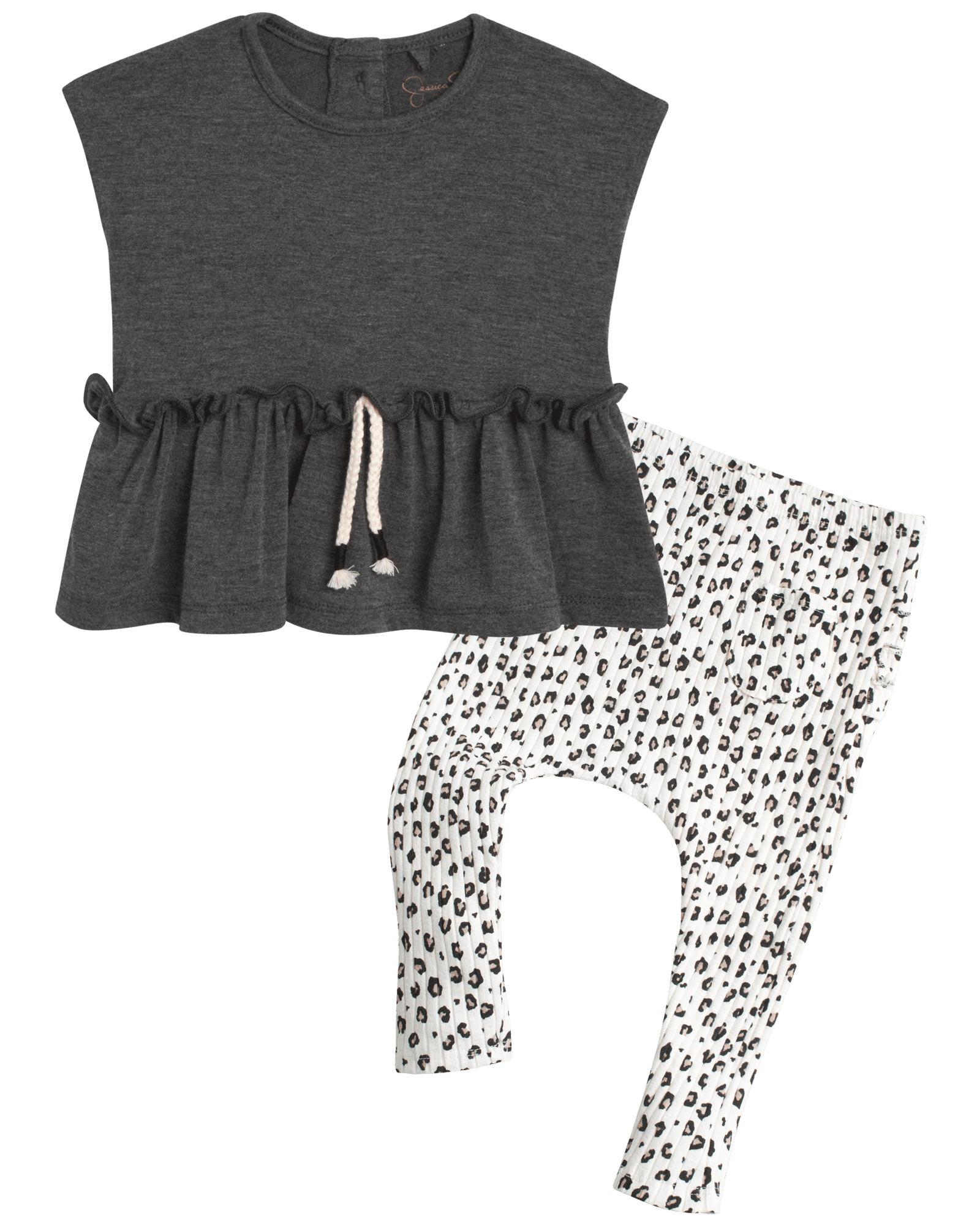 Jessica Simpson Baby Girls' Pants Set 2 Piece Ruffle Bottom Blouse