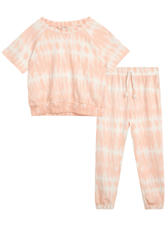Jessica Simpson Baby Girls' Pants Set - 2 Piece T-Shirt and Jogger Sweatpants - Playwear Outfit (2T-4T)