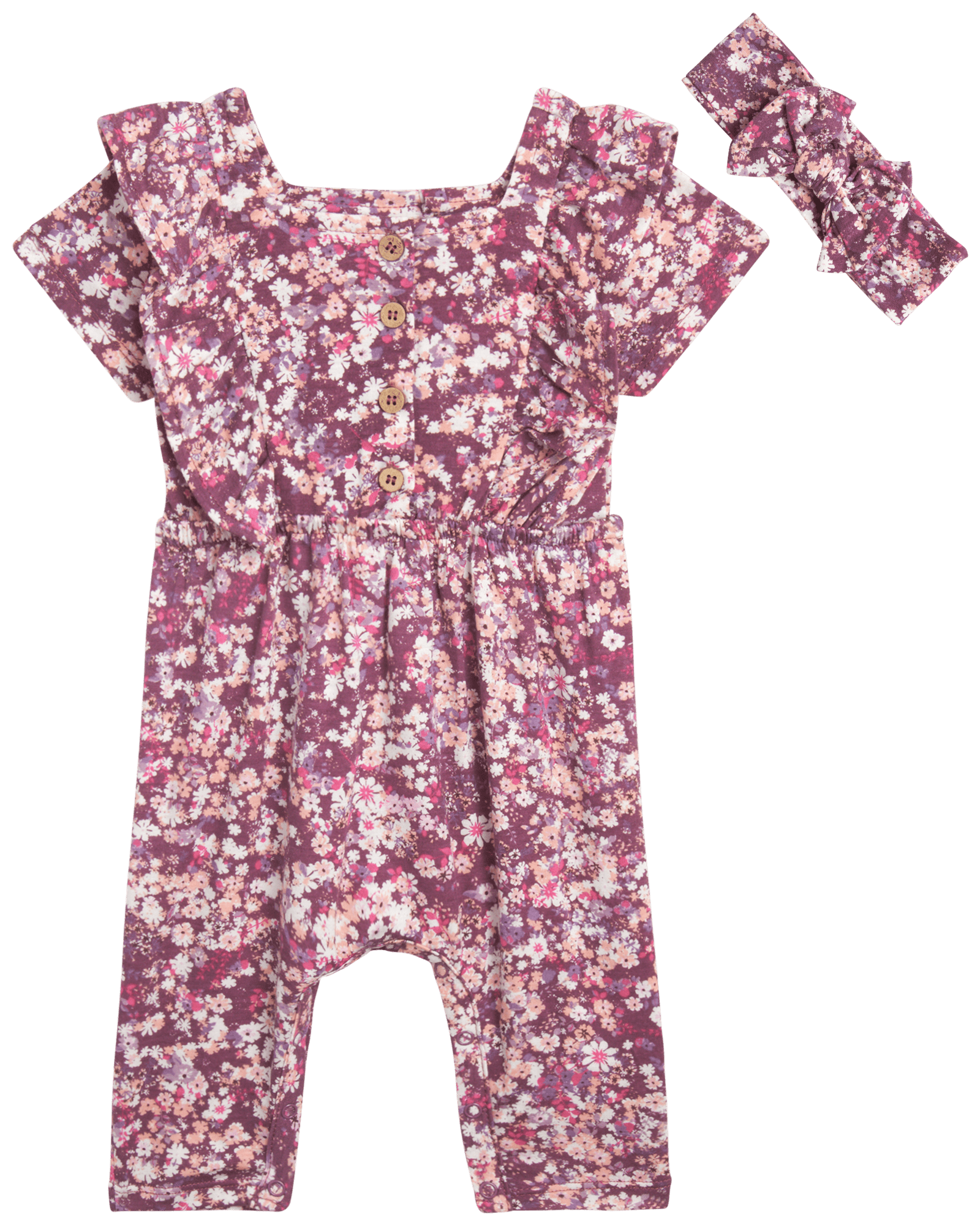 Jessica Simpson Baby Girls' Romper Casual One Piece Short Sleeve