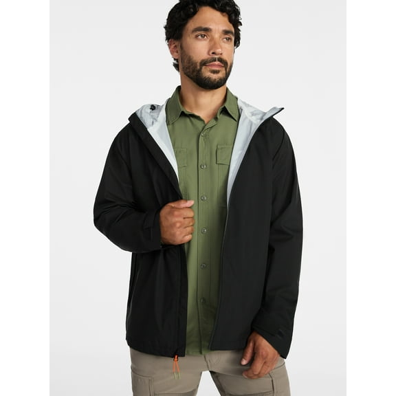 Ozark Trail Men's and Big Men's Sealed Seam Rain Jacket Pinnacle System, Sizes S-3XL