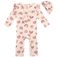 thumbnail image 1 of Jessica Simpson Baby Girls' Romper - One Piece Romper Jumpsuit with Hat or Headband (0-12M), 1 of 7