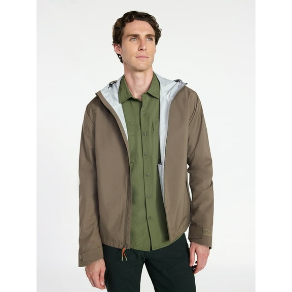 Ozark Trail Men's and Big Men's Sealed Seam Rain Jacket Pinnacle System, Sizes S-3XL