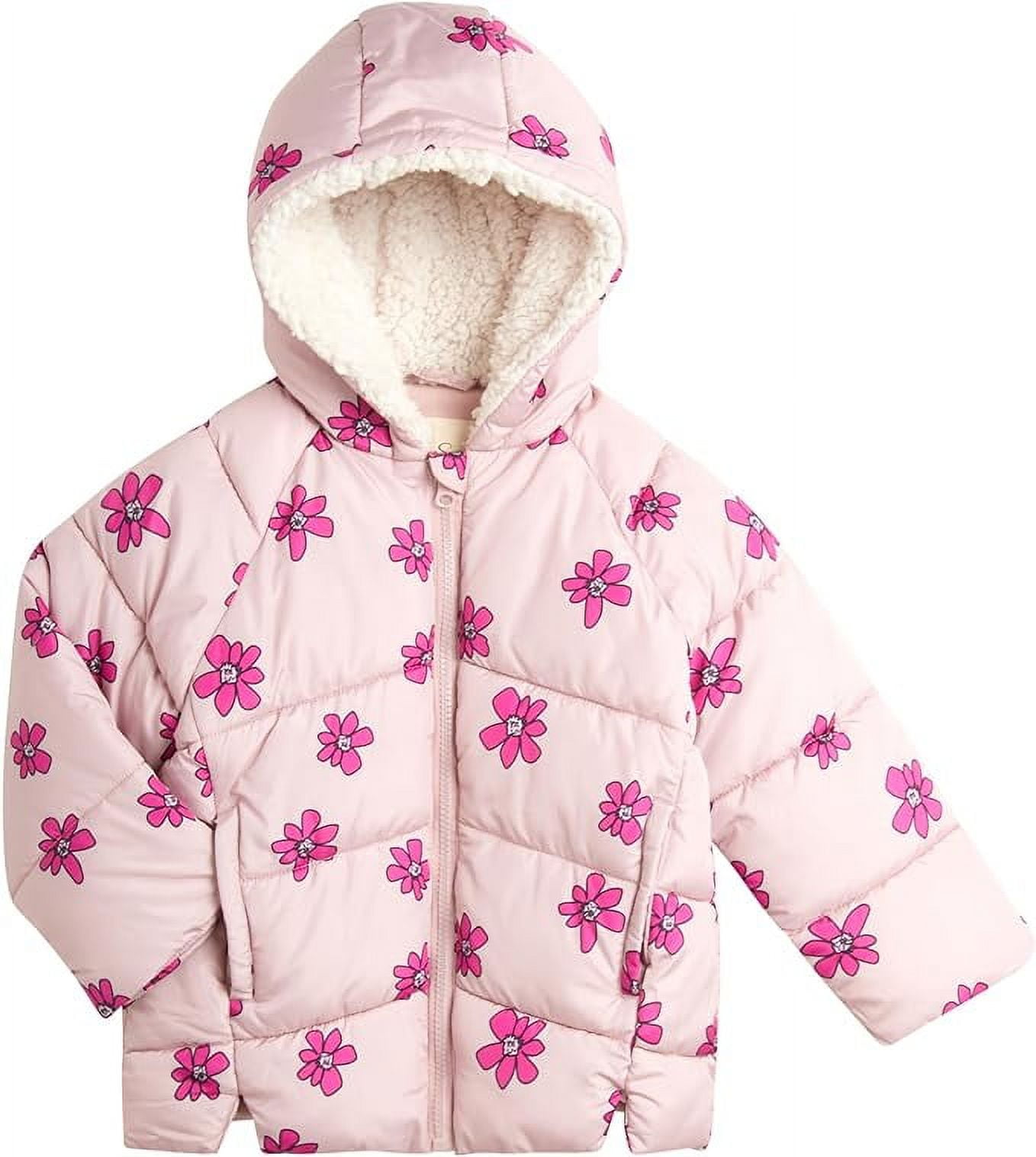 Jessica Simpson Baby Girls' Winter Jacket - Quilted Fleece Lined Puffer ...