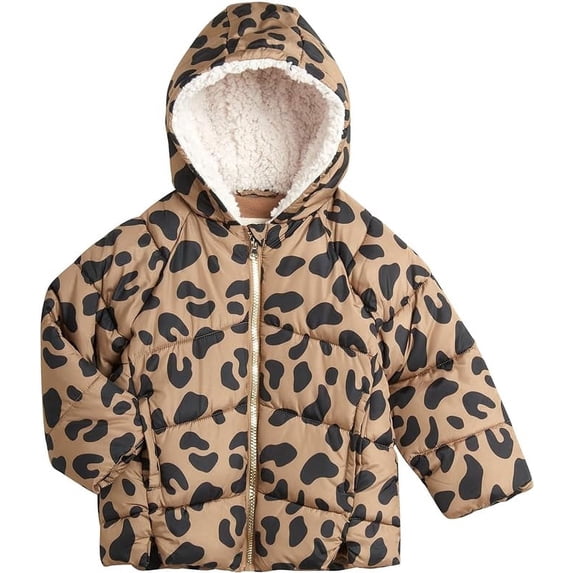 Jessica Simpson Baby Girls Puffer Jacket Sherpa Lined Hood Quilted Winter Coats