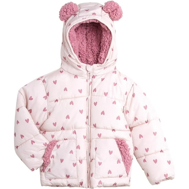 Jessica Simpson Baby Girls' Winter Jacket Quilted Fleece Lined Puffer