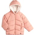 thumbnail image 1 of Jessica Simpson Baby Girls Puffer Jacket Sherpa Lined Hood Quilted Winter Coats, 1 of 7