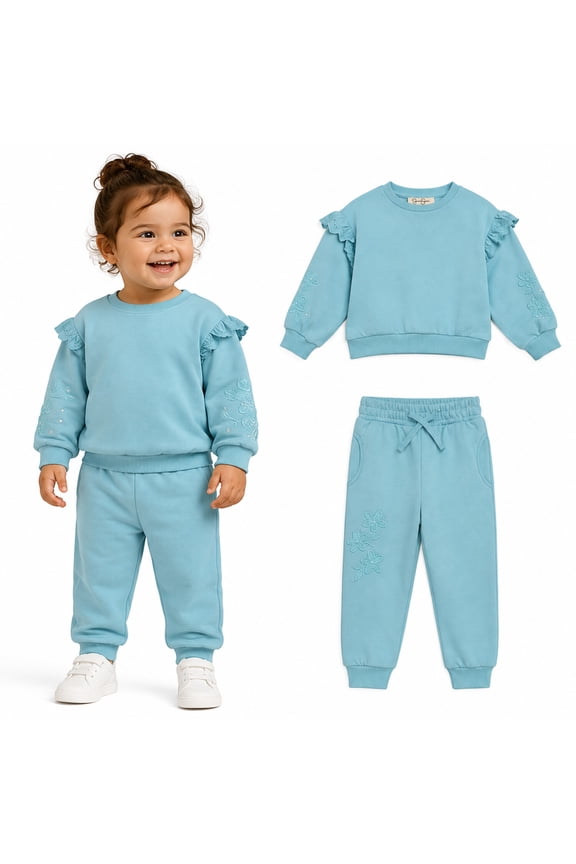 Baby Toddler Girls Pants Set Pullover Sweatshirt and Jogger Sweatpants 2 Piece 12M-6X