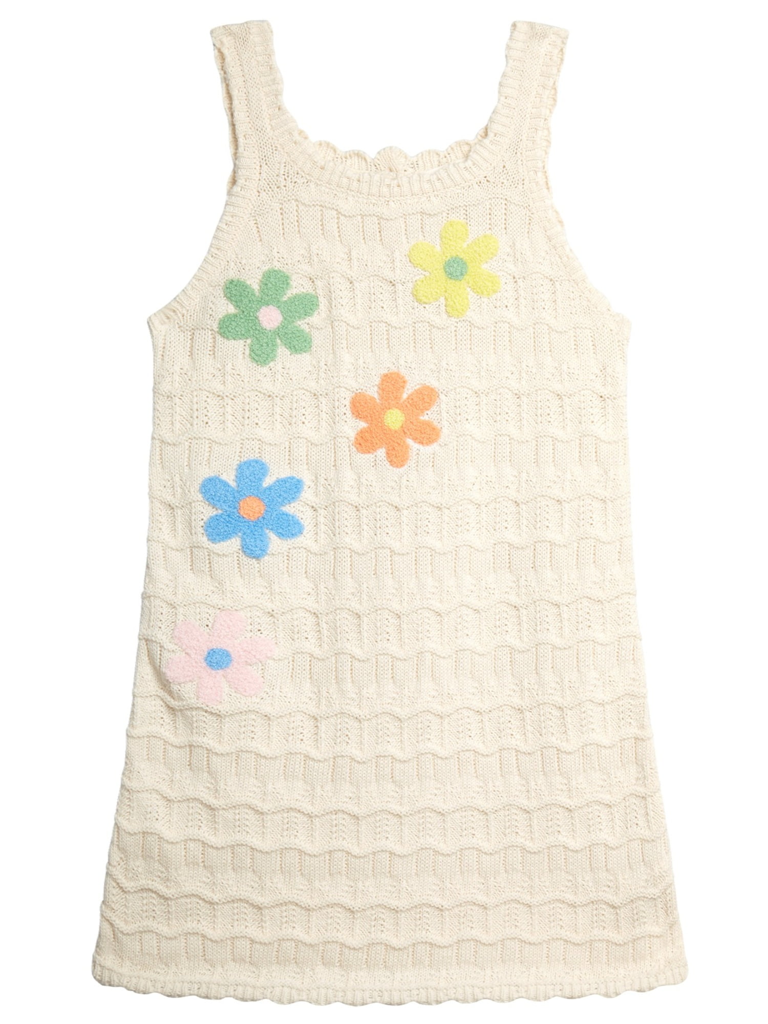 Jessica Simpson Baby and Toddler Girls' Crochet Dress with Floral Applique, Sizes 12M-5T