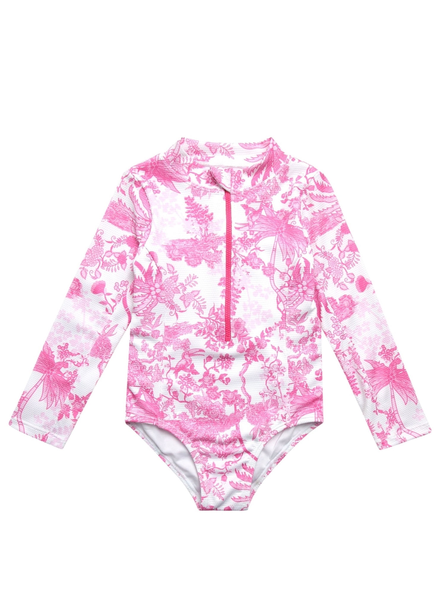 Jessica Simpson Baby and Toddler Girls' Long Sleeve Rashguard Swimsuit, Size 12M - 5T