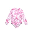 thumbnail image 1 of Jessica Simpson Baby and Toddler Girls' Long Sleeve Rashguard Swimsuit, Size 12M - 5T, 1 of 6