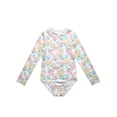 thumbnail image 1 of Jessica Simpson Baby and Toddler Girls' Long Sleeve Rashguard Swimsuit with Scallop edge, Size 12M - 5T, 1 of 6