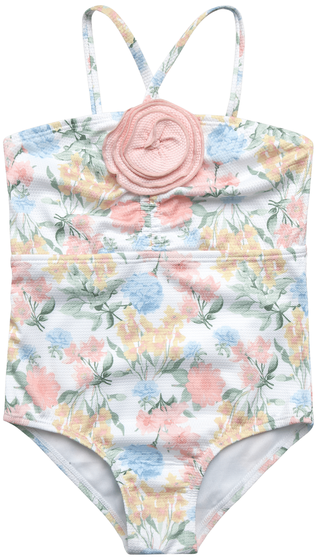 Jessica Simpson Baby and Toddler Girls' One-piece Ruched Swimsuit with Rosette, Sizes 12M-5T