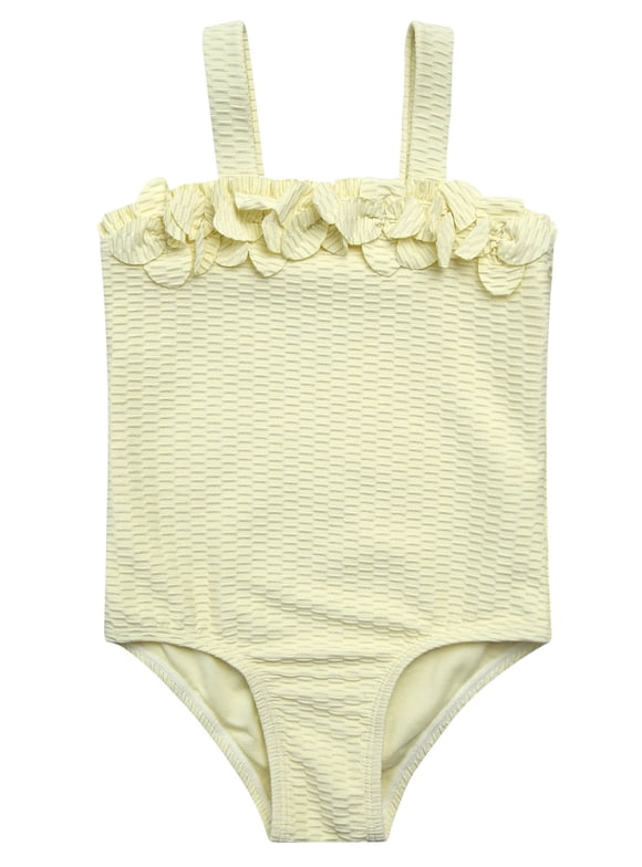 Baby and Toddler Girls' One-piece Swimsuit with Floral applique, Sizes 12M-5T