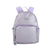 Women’s Top Carry Handle Laptop Backpack with Padded Mesh Shoulder Straps and Side Water Bottle Pockets for Commuting and Travel in Purple Shimmer