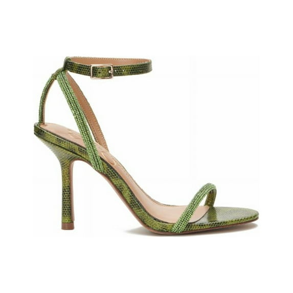 Jessica Simpson Baharia Sandals Women Ankle Strap Stiletto Heel Fashion Pumps (Green, 6.5)