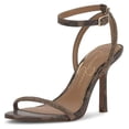 thumbnail image 1 of Jessica Simpson Baharia Sandals Women Ankle Strap Stiletto Heel Two Piece Pumps (Light Bronze, 11), 1 of 8
