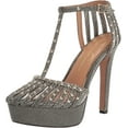 thumbnail image 1 of Jessica Simpson Bakir Black/White Ankle Strap Stiletto Heel Rhinestone Pumps (Black/White, 11), 1 of 6
