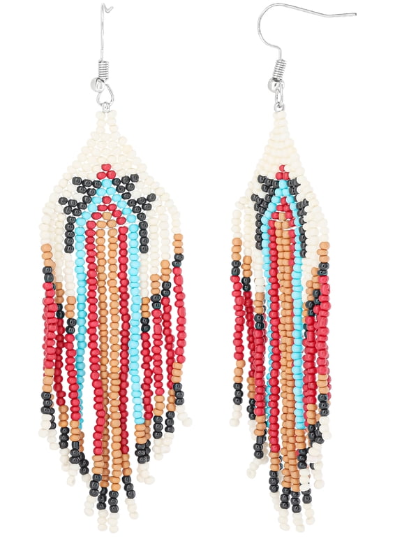 Womens Beaded Drop Earrings