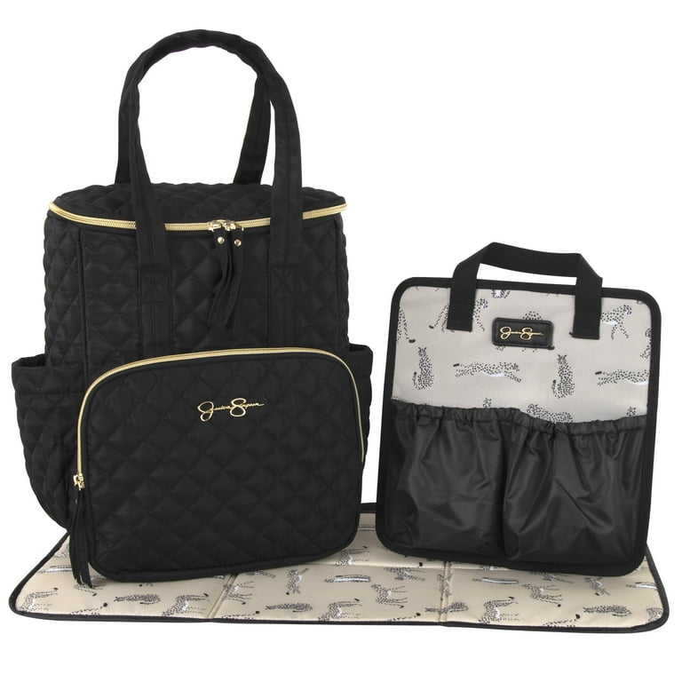 ファスナー付ポシェット☆帆布黒/カメリア柄/ポップなデイジー柄 Jessica Simpson Black Diamond Quilted Multi-Pocket Dual Zipper