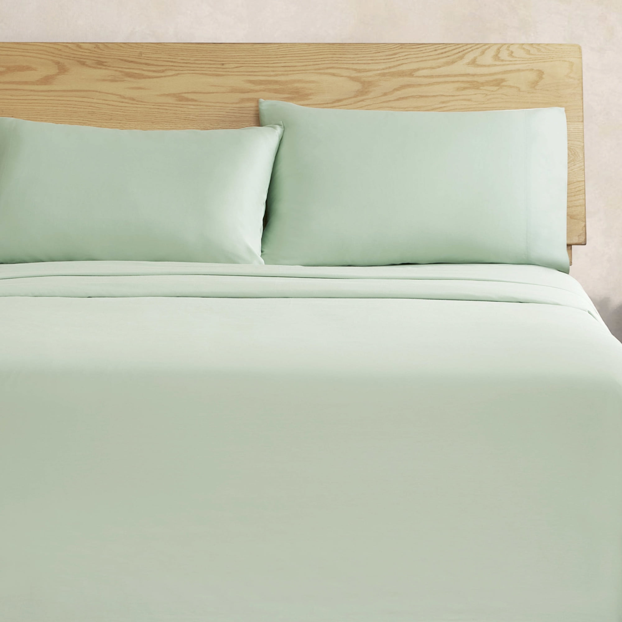 Jessica Simpson Blissful Dreams 4-Piece 100% Sateen Cotton Sheet Sets, King, Sea Foam Green