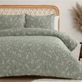thumbnail image 1 of Jessica Simpson Botanical Embossed Sage Green Duvet Cover Set King Size - 3 Piece Set, 1 of 7